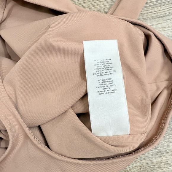 Aritzia Babaton Contour Deep Taupe Sleeveless Square Neck Bodysuit Sz L - Picture 6 of 6